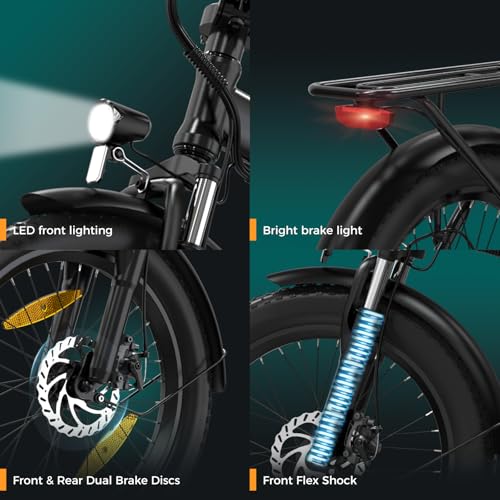 B0BX2141GG gal 3 69d0bce974bbb HITWAY Bicicletta Elettrica Pieghevole, 20"*3,0/20"*4,0 Fat Tire Bici Elettrica Adulto E-Bike con Li-Batteria 36V 12Ah/48V...