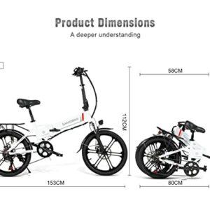 SAMEBIKE Bicicletta Elettrica per Adulti 20'',Pieghevole Bici Elettrica con Pedalata Assistita,City E-bike Unisex Adulto B... - immagine 3