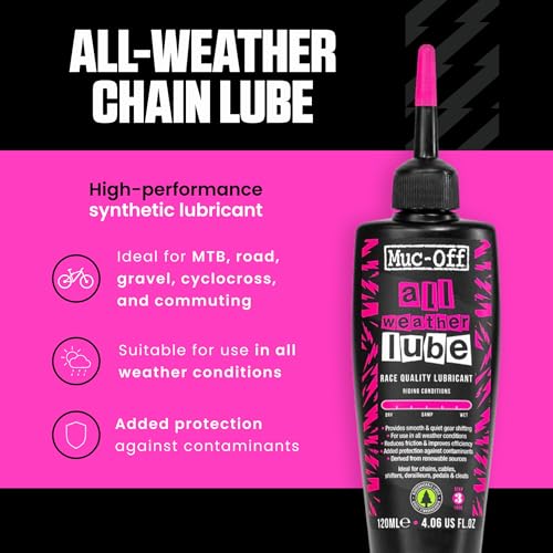 B0C149S16K gal 1 69cfb81d99fb9 Muc-Off All-Weather Chain Lube, 120 ml - Lubrificante Catena Bici Biodegradabile, Olio Catena Bici di Tutti i Tipi - Formulat