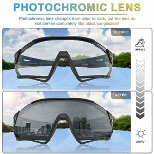 X-TIGER Occhiali Ciclismo Fotocromatici TR90 Occhiali Da Sole Sportivi UV400 PC Lenti Trasparenti Uomo Donna Bici MTB… - immagine 3