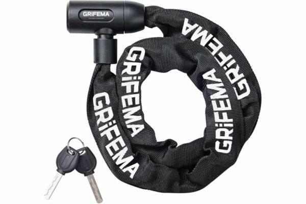 B0C3YMHJ3R 69cf96ae58e2d GRIFEMA GA1201-12 Lucchetto antifurto per bicicletta con chiave, lucchetto a catena per biciclette, moto, scooter, 120 cm, ne