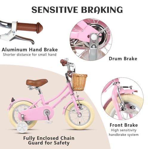 Glerc Bicicletta da bambina con cestino per bambini da 3 a 10 anni, 12 14 16 20 pollici con campanello per cestino e stabiliz 4 B0C693LZN2 gal 3 69cfa27168a8e Glerc Bicicletta da bambina con cestino per bambini da 3 a 10 anni, 12 14 16 20 pollici con campanello per cestino e stabiliz