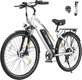 B0C9ZNJ5JF 69cf812f9a307 HITWAY 28" Bicicletta Elettrica, City E-bike Unisex Adulto, Bici Elettrica con Batteria Rimovibile 36V 12Ah, Motore 250W, ...