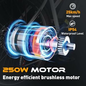 HITWAY 28" Bicicletta Elettrica, City E-bike Unisex Adulto, Bici Elettrica con Batteria Rimovibile 36V 12Ah, Motore 250W, ... - immagine 3