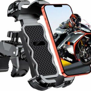 Babacom Porta Cellulare Moto, [Ultra Stabile & 1S Blocco Rapido] Porta Cellulare Bici per Universale Manubrio, 360° Rotabile