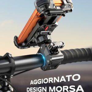 Babacom Porta Cellulare Moto, [Ultra Stabile & 1S Blocco Rapido] Porta Cellulare Bici per Universale Manubrio, 360° Rotabile - immagine 3