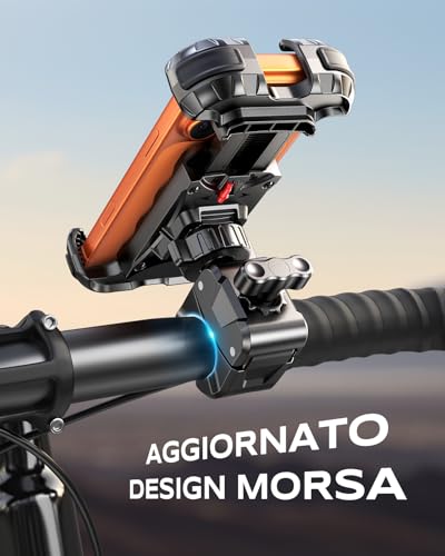 B0CDKL7NXD gal 1 69cf9f3673dbc Babacom Porta Cellulare Moto, [Ultra Stabile & 1S Blocco Rapido] Porta Cellulare Bici per Universale Manubrio, 360° Rotabile