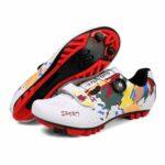 Hixingo Scarpe MTB Uomo Donna, Graffiti Colorati Stampa Scarpe Mountain Bike Compatibili con Pedali SPD, Unisex Scarpe Ciclis 6 Hixingo Scarpe MTB Uomo Donna, Graffiti Colorati Stampa Scarpe Mountain Bike Compatibili con Pedali SPD, Unisex Scarpe Ciclis - immagine 2
