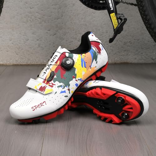 B0CKXQ6ZC7 gal 1 69cf8e259b512 Hixingo Scarpe MTB Uomo Donna, Graffiti Colorati Stampa Scarpe Mountain Bike Compatibili con Pedali SPD, Unisex Scarpe Ciclis