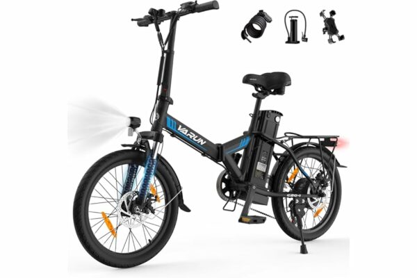 B0CNCWW5QX 69cfc9f23ec87 VARUN Bici Elettrica Pieghevole, 20'' Bicicletta Elettrica Unisex, Batteria Rimovibile 48V 374.4Wh, Autonomia 70Km, 7 Velocit