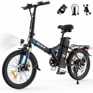 VARUN Bici Elettrica Pieghevole, 20'' Bicicletta Elettrica Unisex, Batteria Rimovibile 48V 374.4Wh, Autonomia 70Km, 7 Velocit - immagine 2