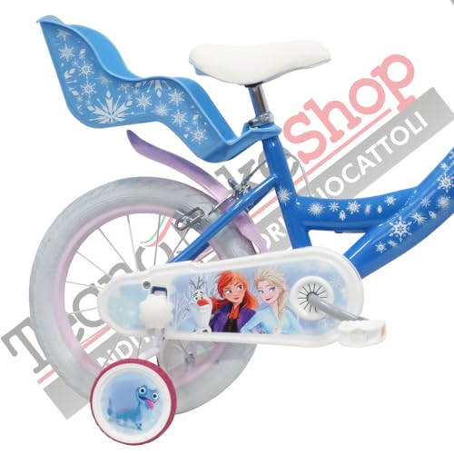 B0CNKQBNWJ gal 2 69cfa2cc42887 Tecnobike Shop Bici per Bambina Bicicletta Denver Albri Frozen - Taglia 16 pollici