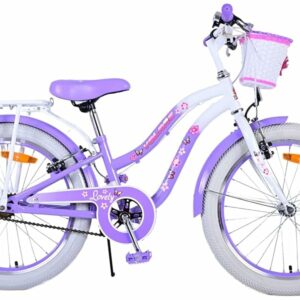 bicicletta per bambine 6-8 anni, da 20 pollici, con cestino e portapacchi, lovely fuxia