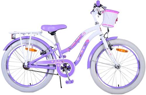 B0CP825RPY gal 0 69cfa344654e1 bicicletta per bambine 6-8 anni, da 20 pollici, con cestino e portapacchi, lovely fuxia