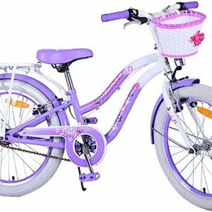bicicletta per bambine 6-8 anni, da 20 pollici, con cestino e portapacchi, lovely fuxia - immagine 3