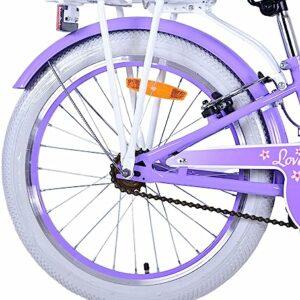 bicicletta per bambine 6-8 anni, da 20 pollici, con cestino e portapacchi, lovely fuxia - immagine 4