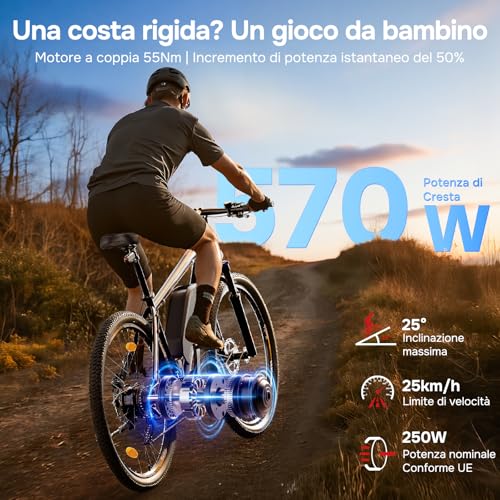 B0CQCBW9D6 gal 2 69cf812328520 Eleglide Bicicletta elettrica, MTB Mopride 2 con Freno Idraulico a Disco, Mountain bike, Batteria Rimovibile da 15Ah, tras...
