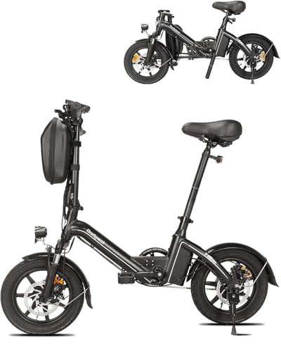 B0CRKHNXXX gal 0 69cfc8e5a81af Bodywel T16Pro Bici Elettrica Pieghevole 14" Leggera Adulti/Ragazzi, Batteria 36V 10Ah + Motore 250W, 3 Velocità, Display LED