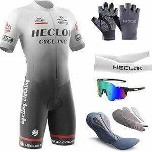 HECLOK Maglia da Ciclismo da Uomo Manica Corta Estivo Set，Body Ciclismo Uomo，Tuta Monopezzo Imbottitura Premium specifica ...