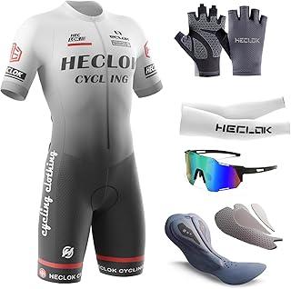 B0CWRTJGGC 69d0bf469c418 HECLOK Maglia da Ciclismo da Uomo Manica Corta Estivo Set，Body Ciclismo Uomo，Tuta Monopezzo Imbottitura Premium specifica ...