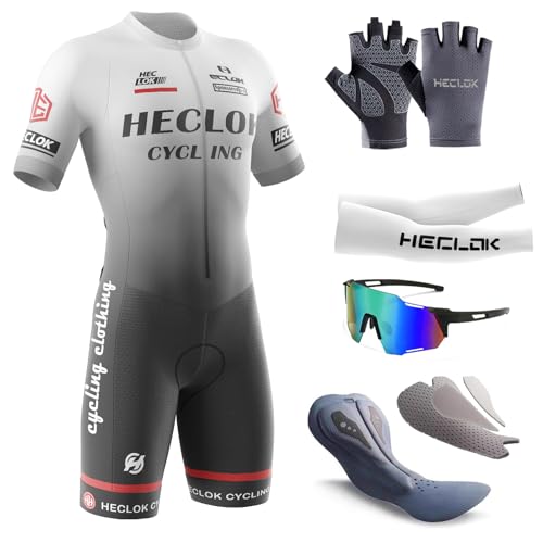 B0CWRTJGGC gal 0 69d0bf476cac4 HECLOK Maglia da Ciclismo da Uomo Manica Corta Estivo Set，Body Ciclismo Uomo，Tuta Monopezzo Imbottitura Premium specifica ...