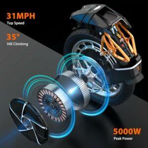 KINGSONG Monociclo Elettrico S18 Pro + nero 1110Wh, Moteur 2200W, Autonomia fino a 80km, Velocità limitata 25km/h, Pneumatico 7 KINGSONG Monociclo Elettrico S18 Pro + nero 1110Wh, Moteur 2200W, Autonomia fino a 80km, Velocità limitata 25km/h, Pneumatico - immagine 3