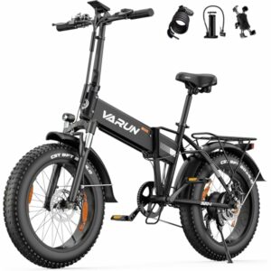 VARUN Bici Elettrica Pieghevole, 20"×4.0" Bicicletta Elettrica da 48V 13Ah Batteria Rimovibile, Autonomia di 60-120 km, Fat B - immagine 1