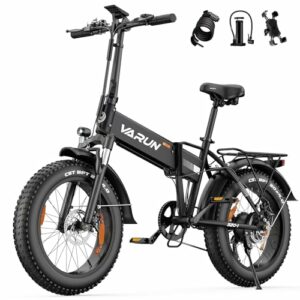 VARUN Bici Elettrica Pieghevole, 20"×4.0" Bicicletta Elettrica da 48V 13Ah Batteria Rimovibile, Autonomia di 60-120 km, Fat B - immagine 2