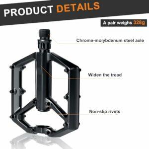 Pedali Mtb, Romon Pedali Bicicletta Alluminio di Alta Qualità e Cuscinetto du Sigillato, Pedali Piatti 9/16 Lavorati a CNC co 7 Pedali Mtb, Romon Pedali Bicicletta Alluminio di Alta Qualità e Cuscinetto du Sigillato, Pedali Piatti 9/16 Lavorati a CNC co - immagine 3