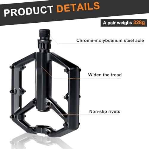 Pedali Mtb, Romon Pedali Bicicletta Alluminio di Alta Qualità e Cuscinetto du Sigillato, Pedali Piatti 9/16 Lavorati a CNC co 2 B0D1YJ5Z8N gal 1 69cfa0041f47f Pedali Mtb, Romon Pedali Bicicletta Alluminio di Alta Qualità e Cuscinetto du Sigillato, Pedali Piatti 9/16 Lavorati a CNC co