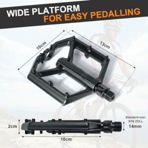 Pedali Mtb, Romon Pedali Bicicletta Alluminio di Alta Qualità e Cuscinetto du Sigillato, Pedali Piatti 9/16 Lavorati a CNC co 9 Pedali Mtb, Romon Pedali Bicicletta Alluminio di Alta Qualità e Cuscinetto du Sigillato, Pedali Piatti 9/16 Lavorati a CNC co - immagine 5