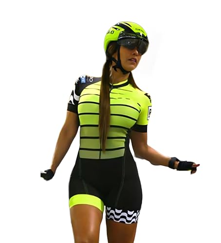 B0D37QCSMH gal 0 69d0c040ca7a9 Completo da ciclismo da donna, estivo, giallo, in jersey, taglia XS-3XL