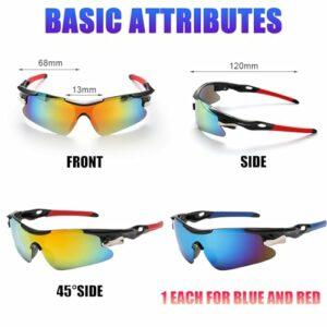 JSTHHTT 2 PCS Occhiali da Sole Sportivi da Ciclismo,Occhiali da bicicletta antivento,occhiali da ciclismo per uomini donne,pr 7 JSTHHTT 2 PCS Occhiali da Sole Sportivi da Ciclismo,Occhiali da bicicletta antivento,occhiali da ciclismo per uomini donne,pr - immagine 3