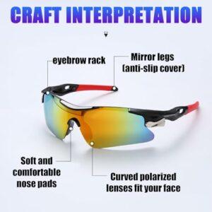 JSTHHTT 2 PCS Occhiali da Sole Sportivi da Ciclismo,Occhiali da bicicletta antivento,occhiali da ciclismo per uomini donne,pr 8 JSTHHTT 2 PCS Occhiali da Sole Sportivi da Ciclismo,Occhiali da bicicletta antivento,occhiali da ciclismo per uomini donne,pr - immagine 4