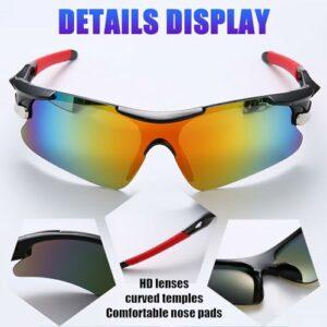 JSTHHTT 2 PCS Occhiali da Sole Sportivi da Ciclismo,Occhiali da bicicletta antivento,occhiali da ciclismo per uomini donne,pr 9 JSTHHTT 2 PCS Occhiali da Sole Sportivi da Ciclismo,Occhiali da bicicletta antivento,occhiali da ciclismo per uomini donne,pr - immagine 5