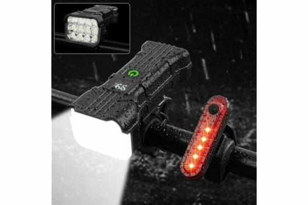 B0D4VCB2MD 69cfa6320a358 URAQT Luci Bicicletta LED, 9500 Lumen Luci Bici, USB Ricaricabile 12 LED Super Luminosa, IP65 Impermeabile 5+4 modalità, Luce