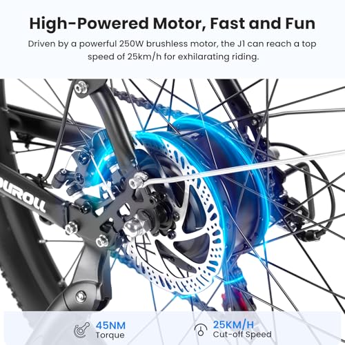 B0D5HNT7RJ gal 1 69cf81425d239 Touroll Bicicletta Elettrica, J1/J1 ST,Autonomia di 100km,Batteria Rimovibile 15.6Ah, bicicletta elettrica uom, Motore 45 NM