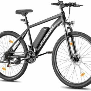 Touroll Bicicletta Elettrica, U1 26"/29", Autonomia di 65km, mountain bike elettrica, Motore 45 NM, Batteria Rimovibile 13Ah