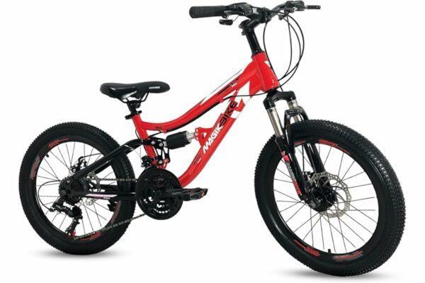 B0D63PJL6J 69cfbe719942e IBK Bicicletta Bici MTB 20'' Pollici Mountain Bike BIAMMORTIZZATA Ragazzo Cambio 21 Velocità Freni a Disco Rossa