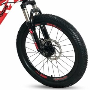 IBK Bicicletta Bici MTB 20'' Pollici Mountain Bike BIAMMORTIZZATA Ragazzo Cambio 21 Velocità Freni a Disco Rossa - immagine 5