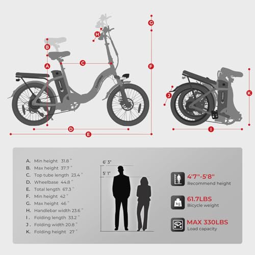 B0D7H7DM3D gal 1 69cfc8bf75b74 SAMEBIKE 250W 60NM Bici elettrica 20" Fat Tire Bici elettrica pieghevole batteria 36V/13Ah, autonomia massima fino a 60-110km