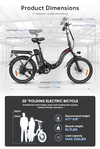 B0D7HJMDHG gal 1 69d0bb9b5ee94 SAMEBIKE 250W 60NM Bici elettrica 20" Fat Tire Bici elettrica pieghevole batteria 36V/13Ah, autonomia massima fino a 60-11...