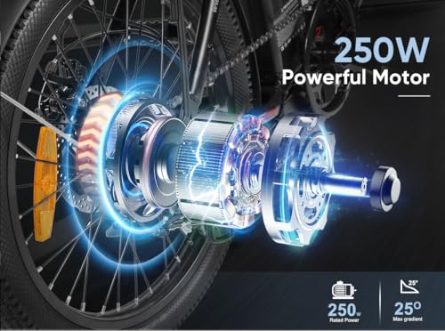 B0D7HJMDHG gal 3 69d0bb9c81b31 SAMEBIKE 250W 60NM Bici elettrica 20" Fat Tire Bici elettrica pieghevole batteria 36V/13Ah, autonomia massima fino a 60-11...