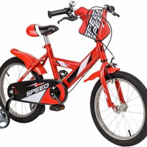 Baroni Toys Bicicletta Rossa per Bambino con Rotelle Incluse, Bicicletta Sportiva da Bambini in Acciaio, Bicicletta per Bambi