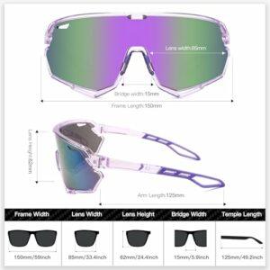 SINSPORT eyewear Occhiali sportivi Occhiali da sole Occhiali da ciclismo da uomo Donne con protezione UV400 per la guida in a 8 SINSPORT eyewear Occhiali sportivi Occhiali da sole Occhiali da ciclismo da uomo Donne con protezione UV400 per la guida in a - immagine 4
