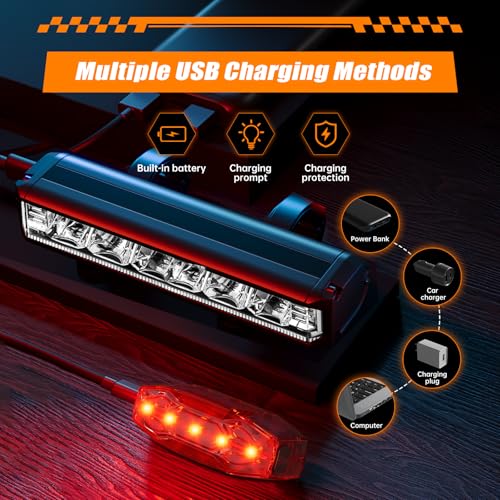 B0DC6VF1JN gal 3 69cfa6cbc91c0 IPSXP Super alto Lumens Luci Bicicletta LED, Luce Bicicletta Anteriore e Posteriore Ricaricabili USB, Alluminio Ultraleggere