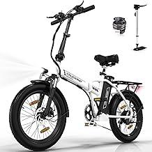 COLORWAY BK11M Bicicletta elettrica pieghevole, 20"×3.0" Fat Tire, 7 Velocità, batteria Rimovibile da 36 V 12 Ah, motore d...