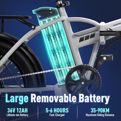 B0DCVWWJFN gal 2 69d0bca79cf72 COLORWAY BK11M Bicicletta elettrica pieghevole, 20"×3.0" Fat Tire, 7 Velocità, batteria Rimovibile da 36 V 12 Ah, motore d...