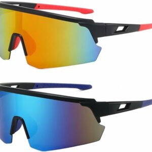 KASESSS 2 PCS Occhiali da Sole Sportivi, Occhiali da Ciclismo per Uomini Donne, Occhiali da Sole da Ciclismo, UV400 Occhiali