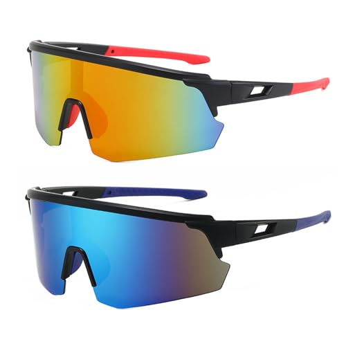 B0DDKBJ3Z8 gal 0 69cfba9319fae KASESSS 2 PCS Occhiali da Sole Sportivi, Occhiali da Ciclismo per Uomini Donne, Occhiali da Sole da Ciclismo, UV400 Occhiali